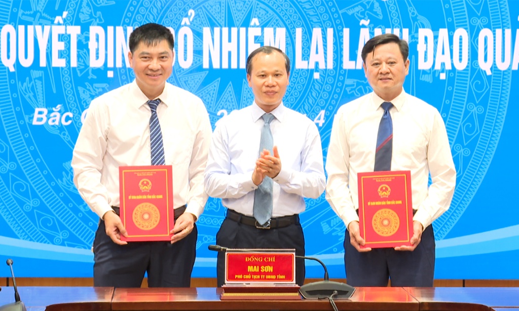 Bắc Giang: Công bố quyết định bổ nhiệm lại lãnh đạo quản lý một số sở, ngành|